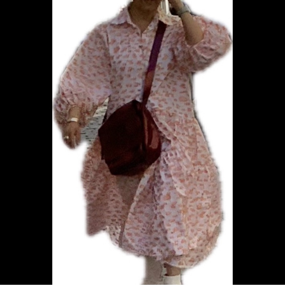 Cecilie Bahnsen Pink Floral Midi Dress